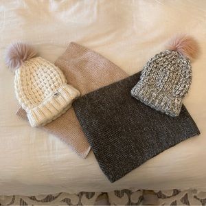 2 Abercrombie Kids PomPom Hoodies and 2 Scarfts